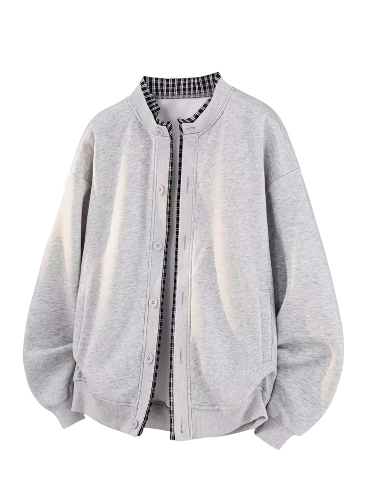 FAKE-LAYER PANELLED KNIT CARDIGAN ST5116