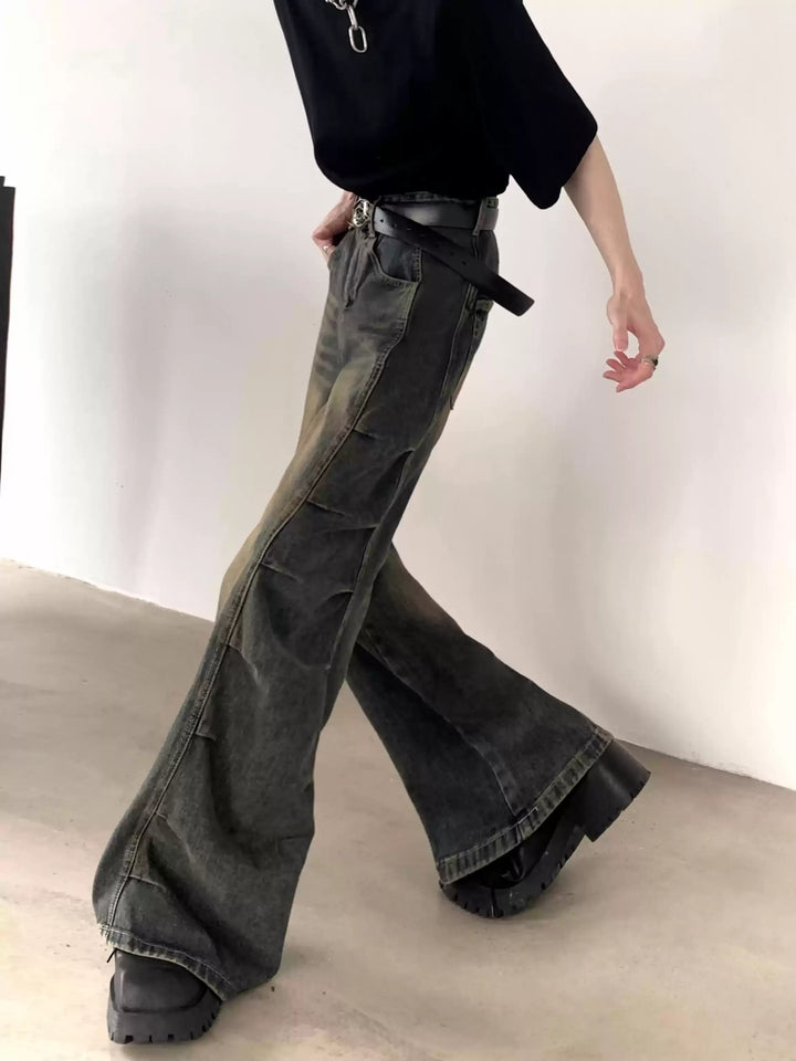 SABER-CUT VINTAGE WASH WIDE-LEG JEANS ST5198