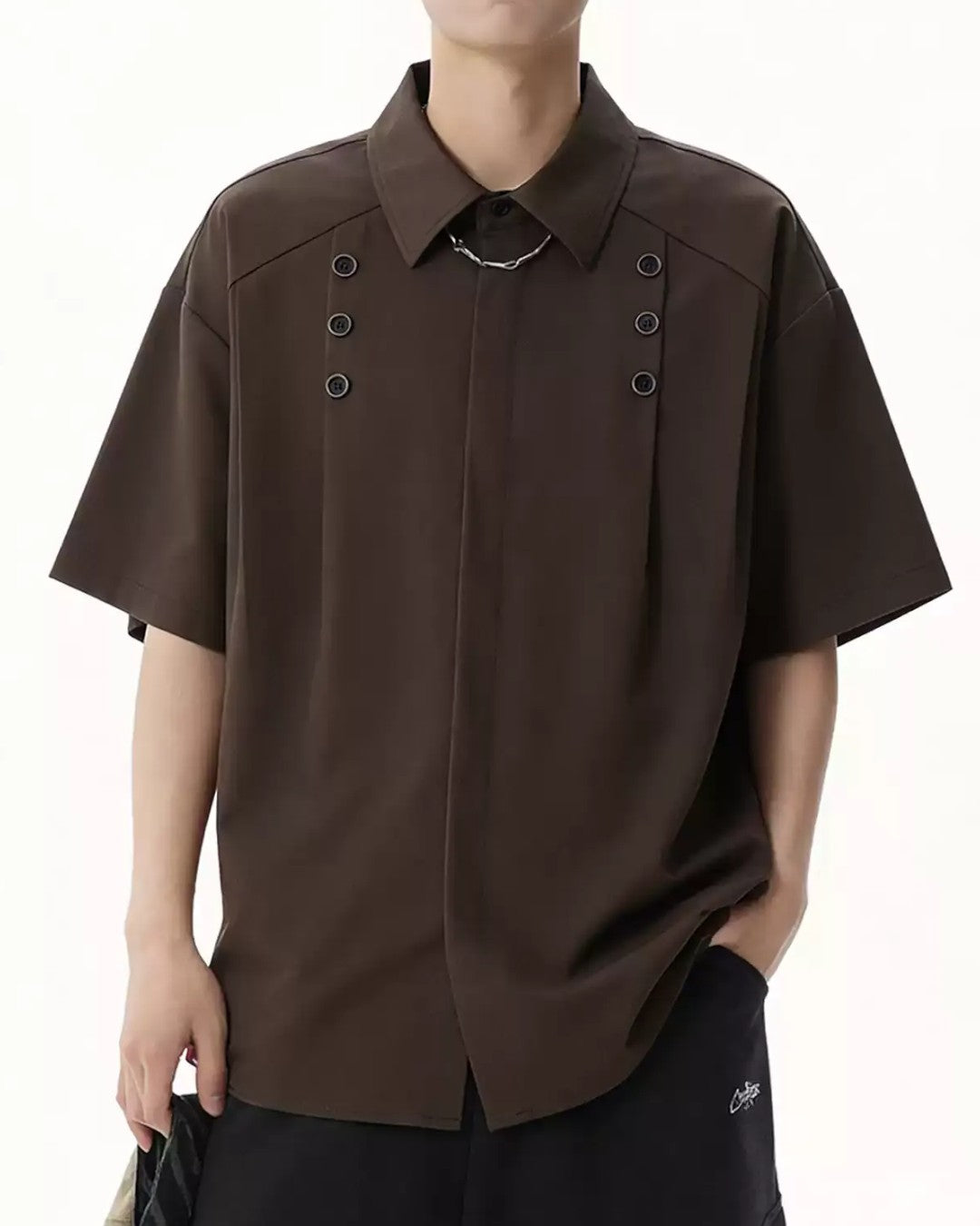 BUTTONED PLEATED RELAXED SHIRT MT558