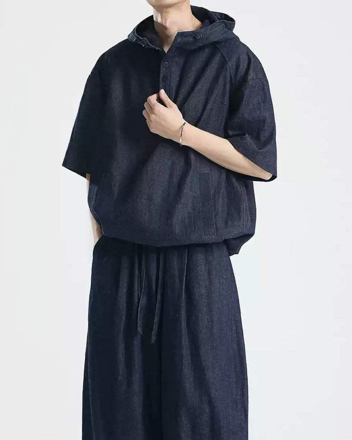 COTTON LINEN HOODIE SHIRT MT563