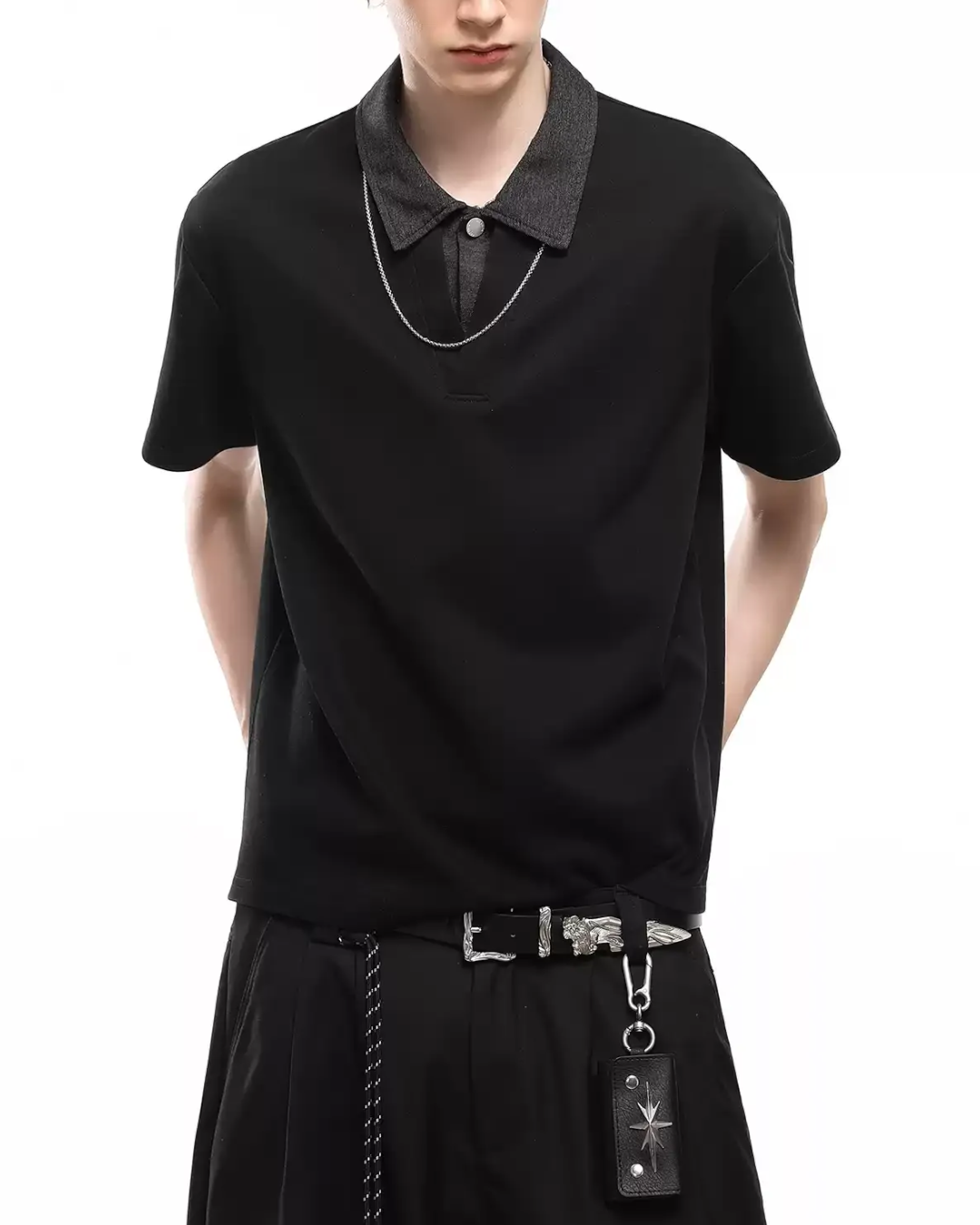 FAKE-LAYER POLO COLLAR T-SHIRT MT565