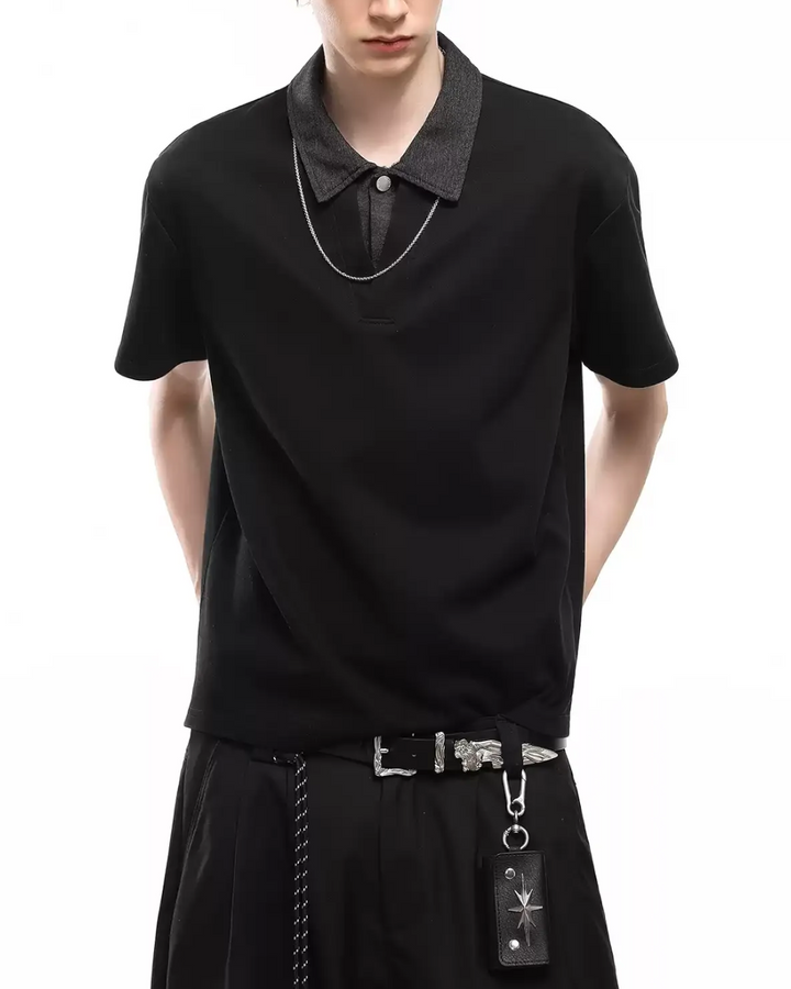FAKE-LAYER POLO COLLAR T-SHIRT MT565