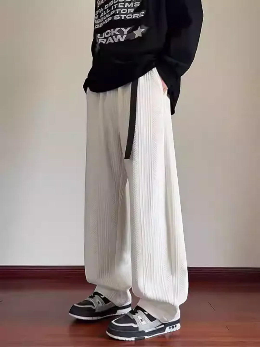 SABER-CUT JACQUARD KNIT TROUSERS ST5145