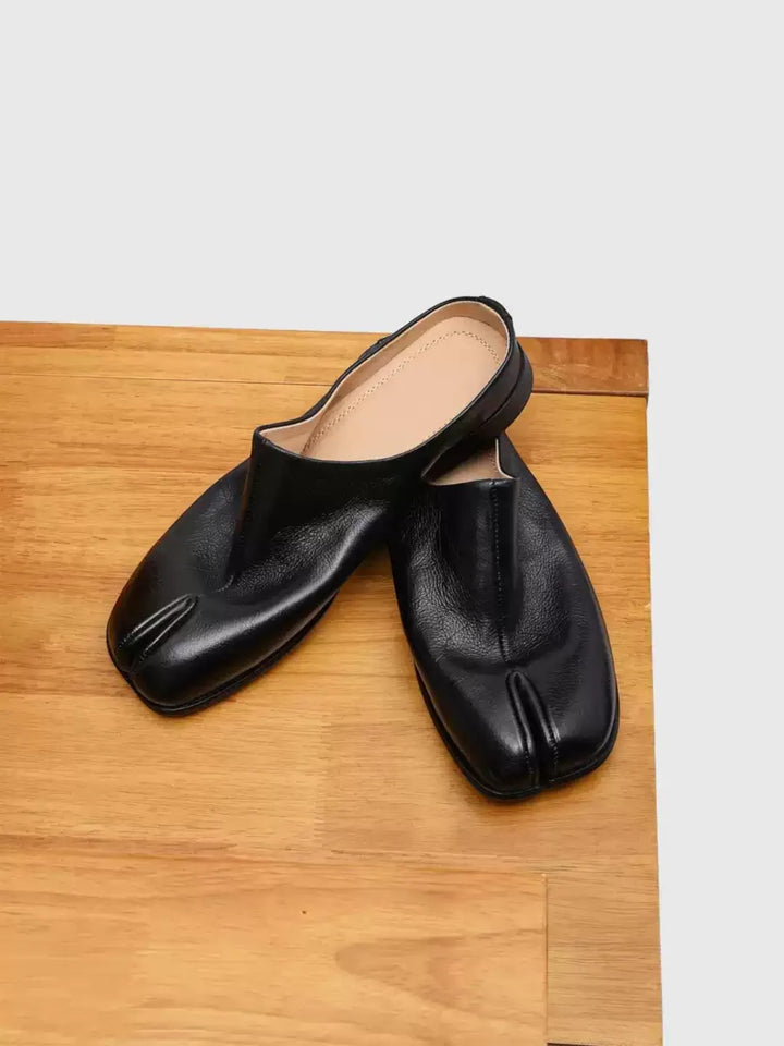 SQUARE-TOE SPLIT-TOE MULE LOAFERS ST5154