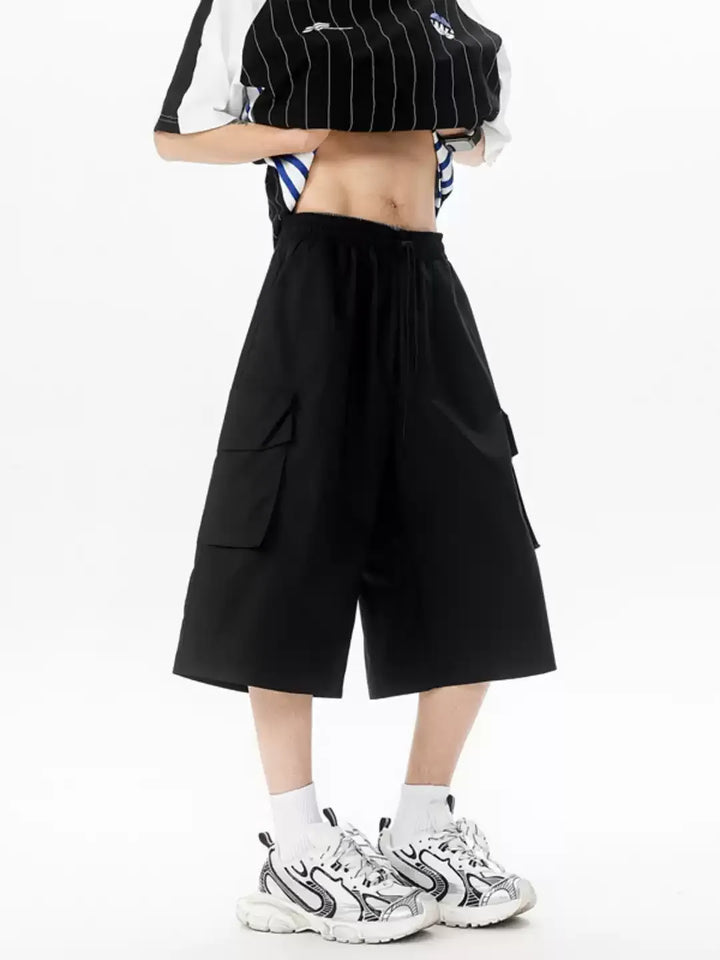 MULTI-POCKET CARGO LOOSE WIDE-LEG SHORTS ST5166