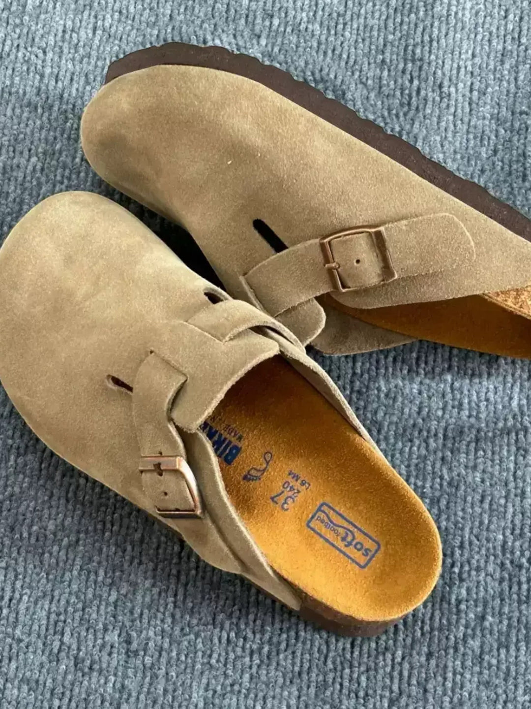 LEATHER CORK SOLE SLIP-ON CLOG SANDALS ST5149