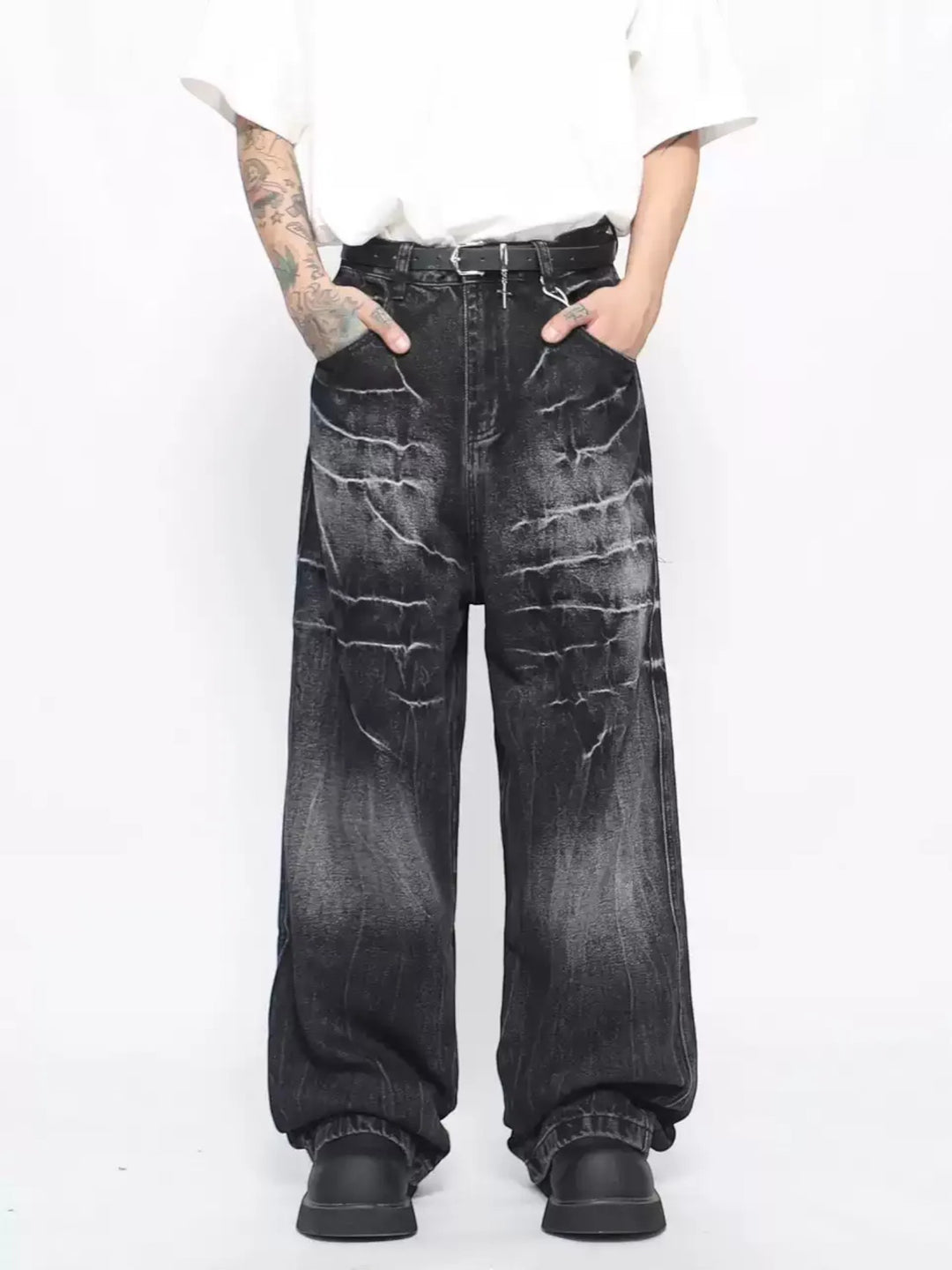 VINTAGE CLEANFIT LIGHTNING WASHED LOOSE JEANS ST5188
