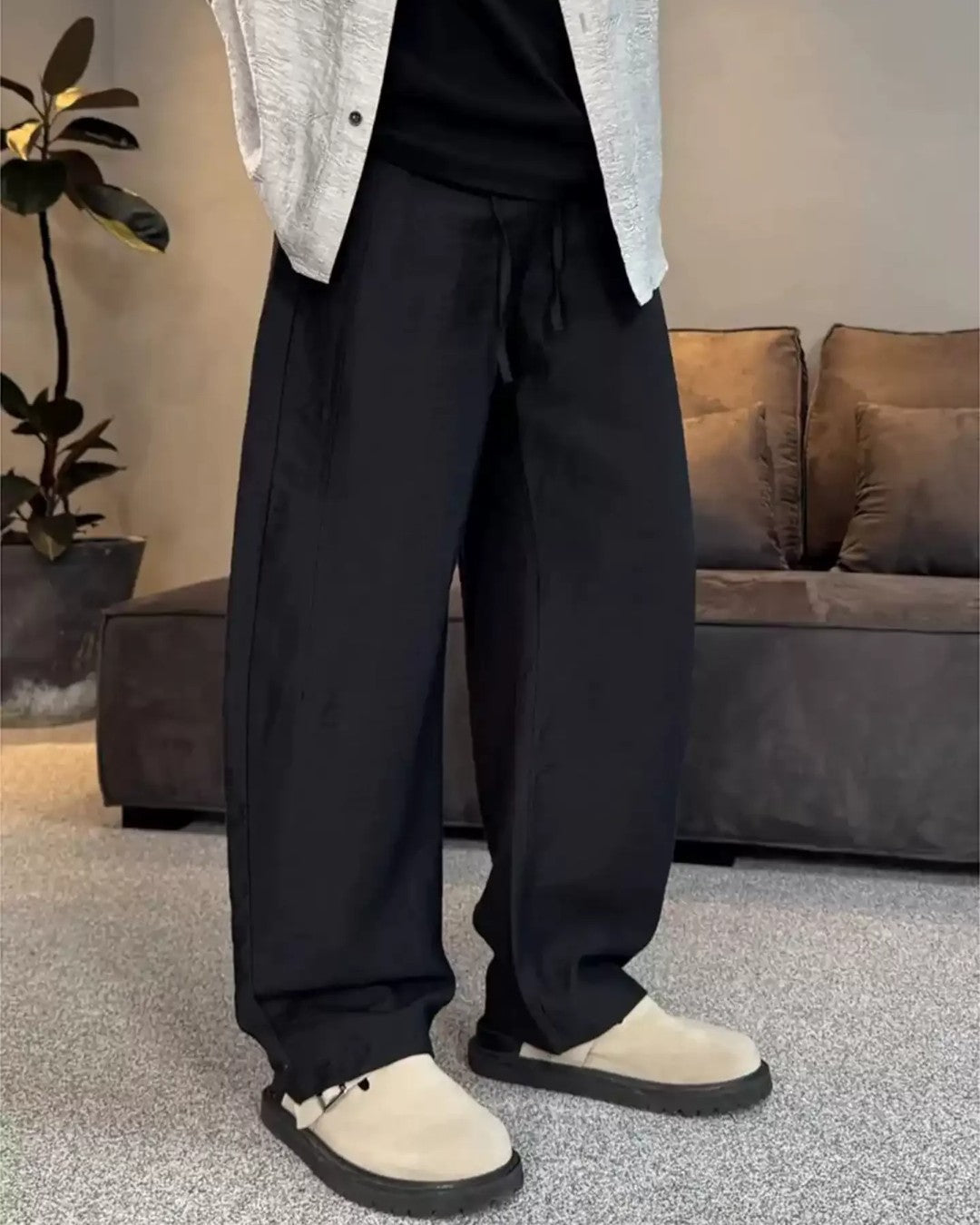 TENCEL SABER DRAPE SATIN TROUSERS MT088