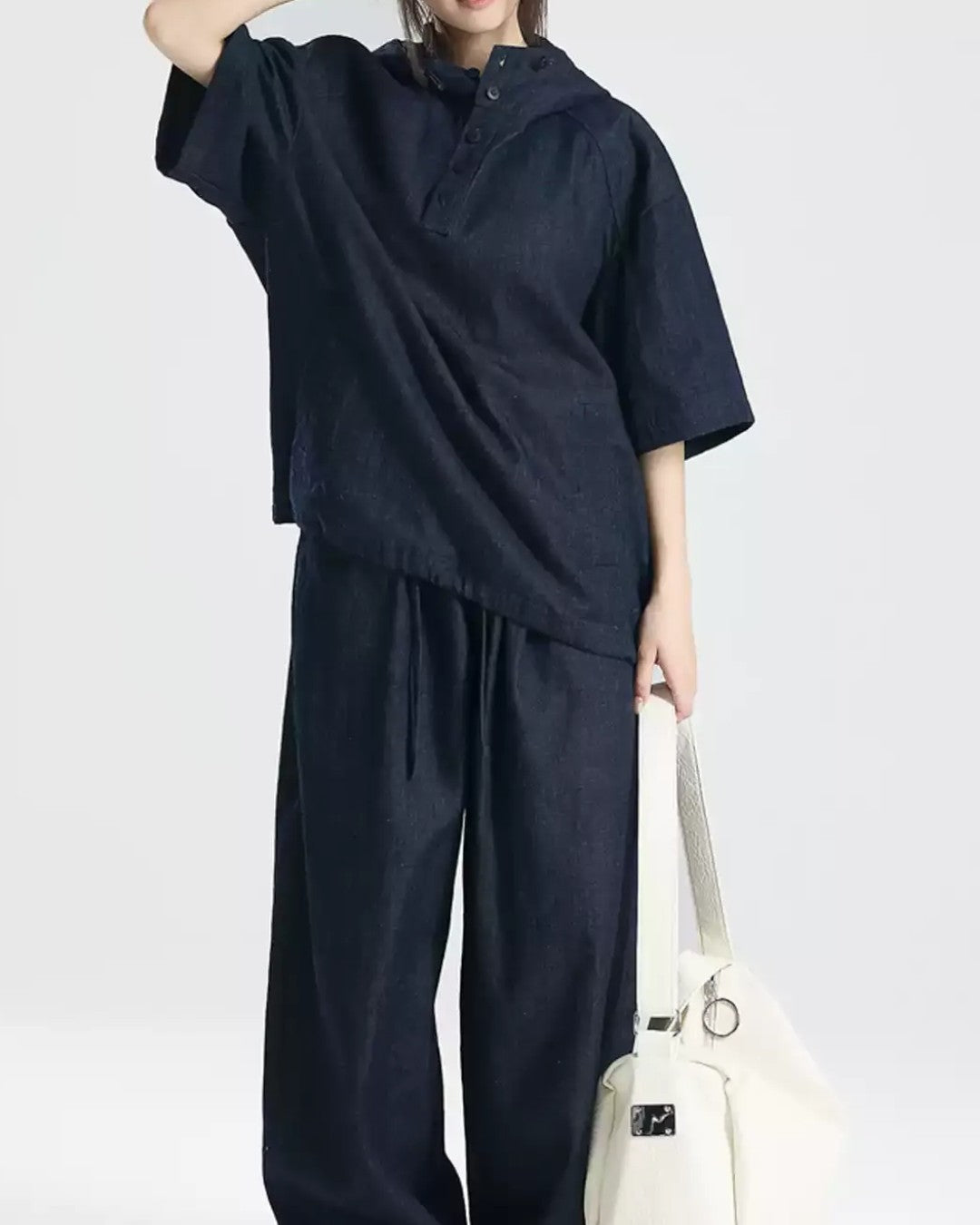 COTTON LINEN HOODIE SHIRT MT563