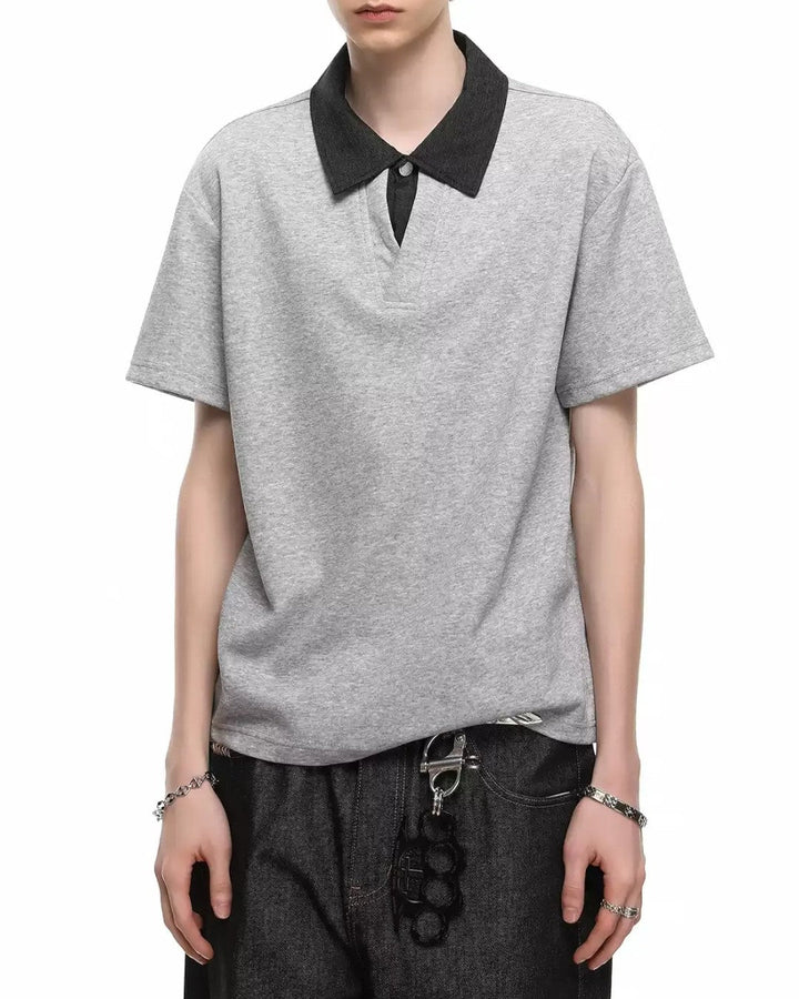 FAKE-LAYER POLO COLLAR T-SHIRT MT565
